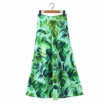 

Prairie Chic Printing Elegant Women Midi Skirt 2020 New Fashion Casual Ladies Loose A-Line Skirts
