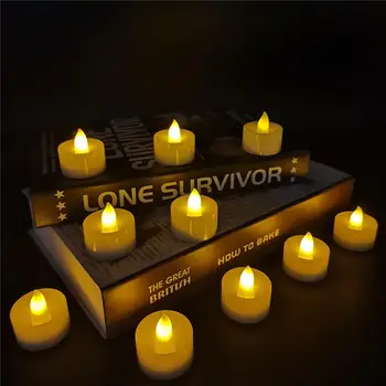 

24PCS LED Flameless Candle Light Button Battery-powered Tealight Decor Lamp for Halloween Christmas Wedding Holiday Decoration