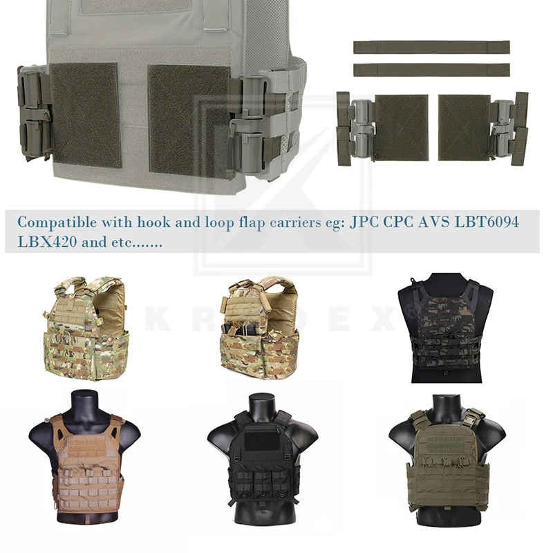 thumbnail image 2 of KRYDEX Tactical MOLLE Panel Front Flap Placard - Hook Back, Removable Swift Buckle - For JPC 2.0, FCS, V5 2 of 6