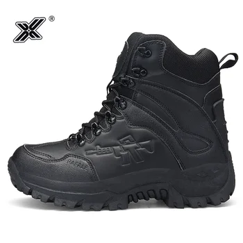 

Platform Leather Outdoor High Combat Boots Men Army Shoes Non-slip Rubber Firm Toe Men Safety Boots Winter Shoes botas militares