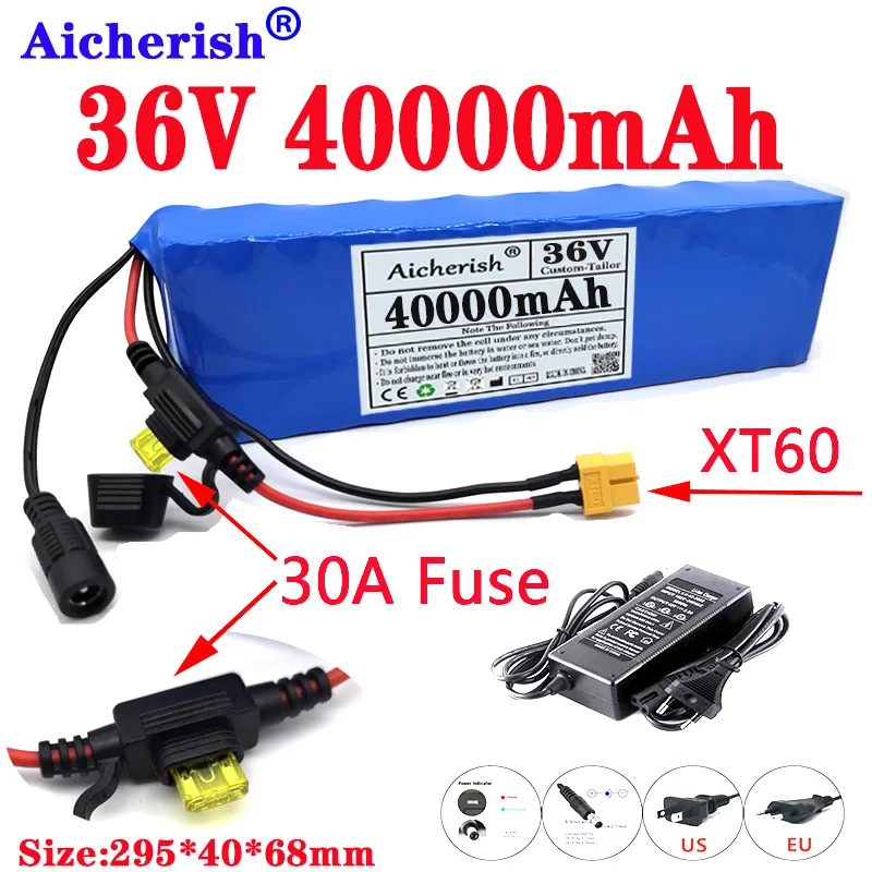 36V E-Bike 10s3p 40Ah Lithium Batterij Pack 350W 600W 18650 Li-Ion Motorfiets Elektrische Scooter Battery Ingebouwde 20A Bms | Электроника