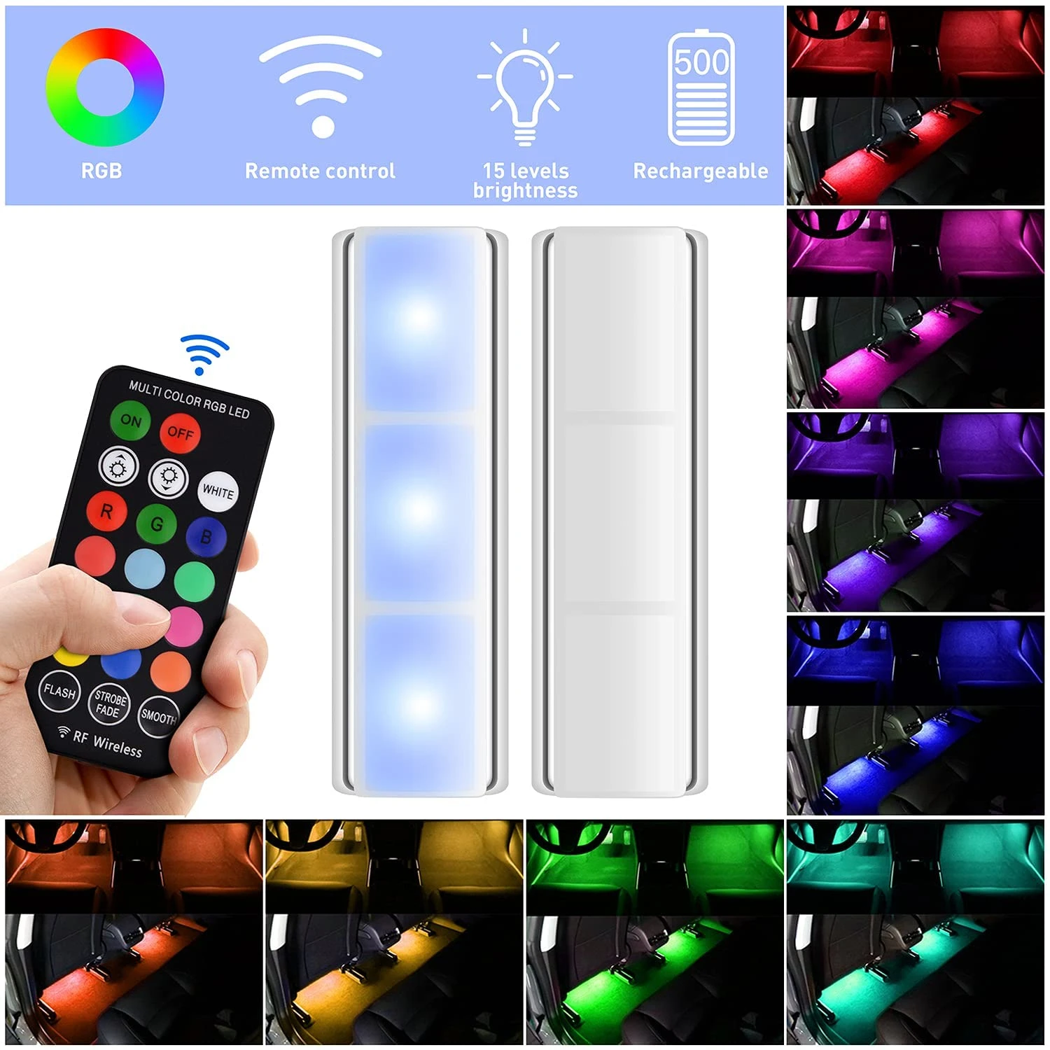 Bully Ale bemanning Draadloze Magnetische Rgb Led Decoratieve Lamp Sfeerverlichting Usb  Afstandsbediening Verlichting Voor Auto Accessoires Interieur  Onderdelen|Decoratieve Lamp| - AliExpress