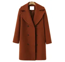 Autumn And Winter Women's Wool Coat 2021 Casual Jacket Woolen Coat Elegant Double-Breasted Long Women's Coat Plus Size Coat