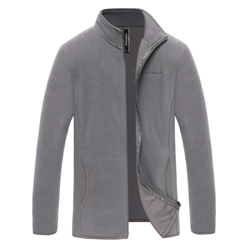 

Winter fleece jacket men's warm plus velvet thick fashion solid color stand collar coat man wild cotton parka men clothes M-3XL