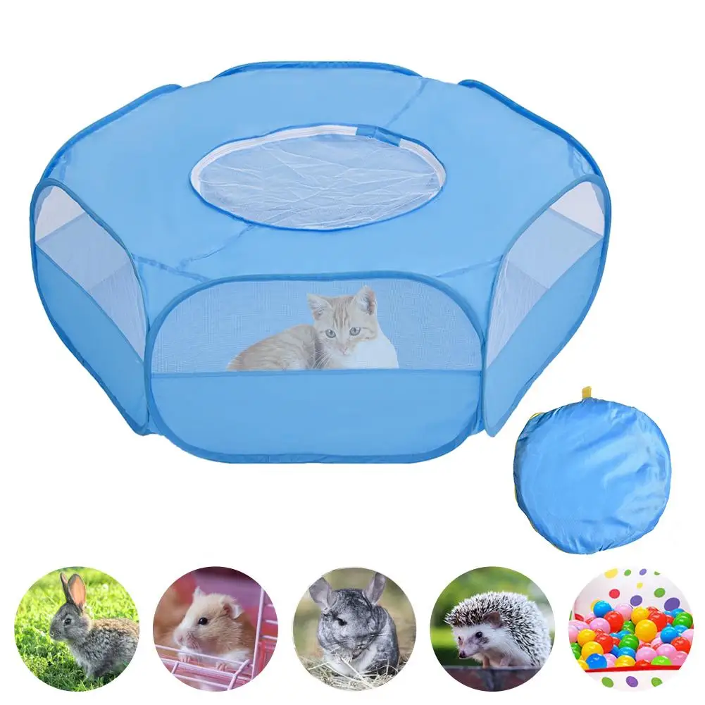 

Pet Playpen Small Animals Game Tent Rabbit Cage Chicken Coop With Top Cover Exercise Yard Fence For Dog Cat Rabbits Hamster
