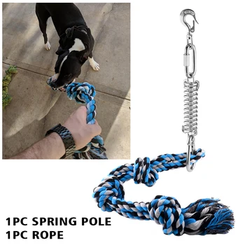 

Spring Pole Durable Bite Resistant Garden Exercise Rope Toy Home Backyard For Dogs Muscle Builder Outdoor Hanging Training Tools