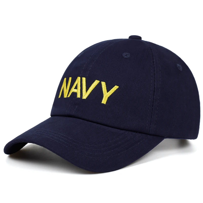 Новая темно-синяя Золотая вышитая бейсболка Стильная хлопковая Панама Отрегулированная хип-хоп Спорт на открытом воздухе и шляпы для отдыха гольф мужская шляпа