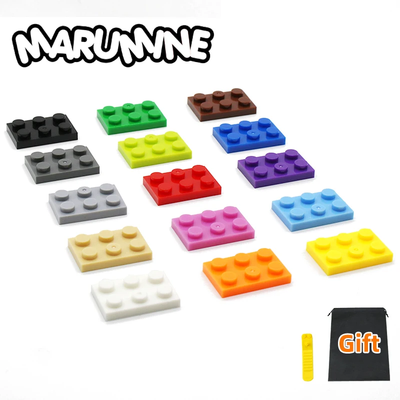 MARUMINE-Juego de bloques de construcción de placas base de 2x3 puntos, conjunto de bloques de construcción de 100 unids/lote, MOC 3021 STEM, juguetes de regalo, bloques compatibles con todas las marcas