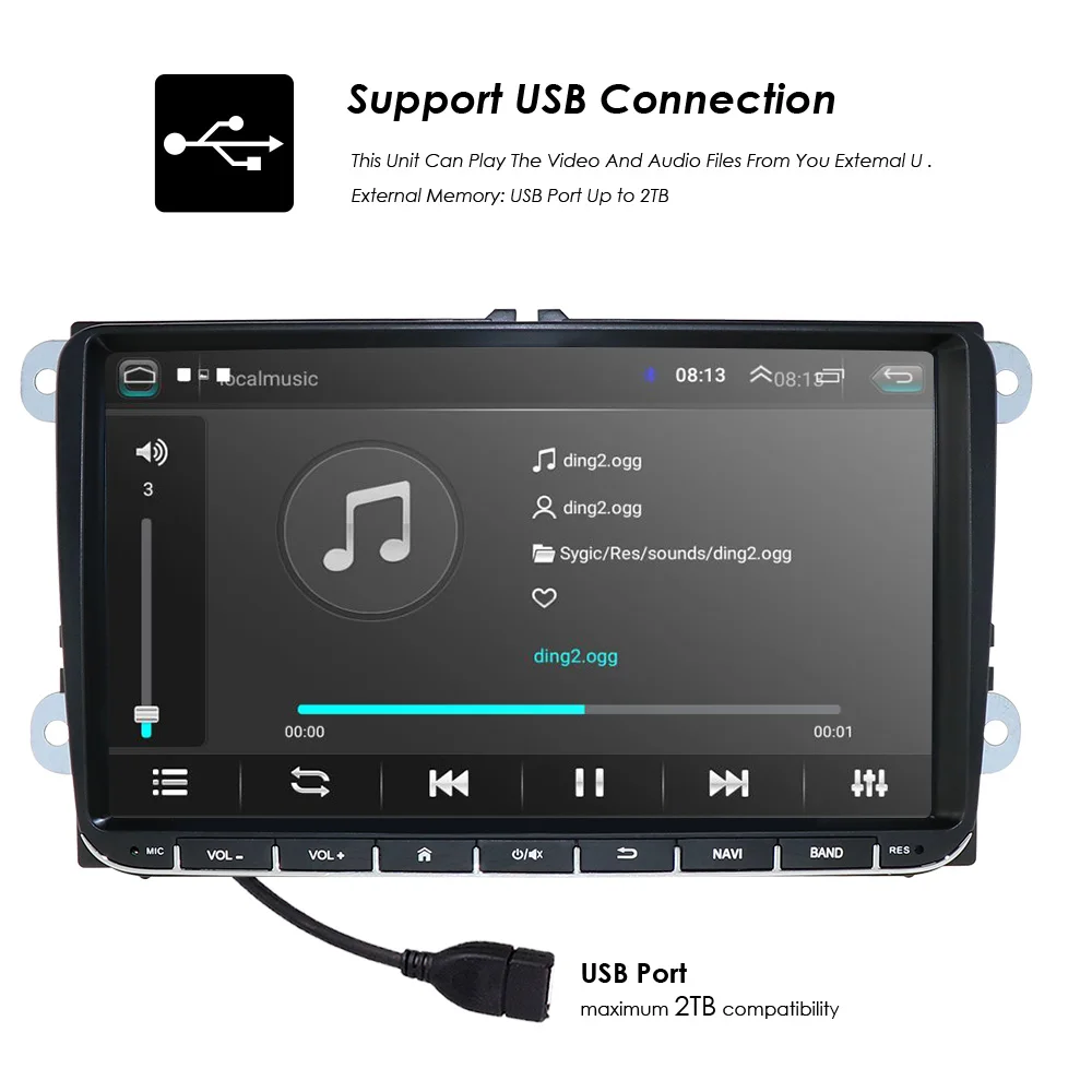 Cheap 2GRAM 9inch Android 9.0 car autoaudiofor V W Volkswagen/Golf/Polo/Tiguan/Passat/T5/Beetle/EOS/Skoda/Octavia car Radio GPS Car Me 16