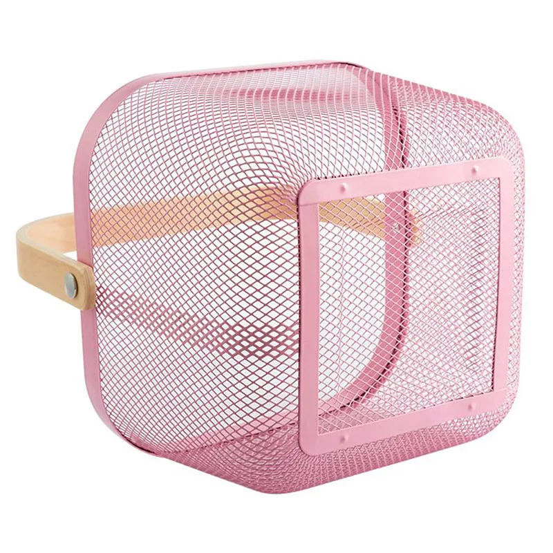 

Metal Cosmetic Box Desktop Storage Basket Sundries Organizer Space Saving Basket JA55