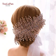 YouLaPan, HWS01-PF, кожа, пудра, аксессуары для волос невесты, стразы, головные уборы для женщин, диадемы и короны, свадебная вуаль, повязка на голову
