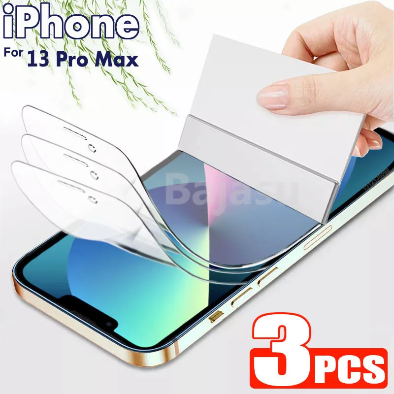 3 шт. полного покрытия гидрогелевая пленка защитная экрана для на iPhone 13 Pro Max 7 8 6 6s