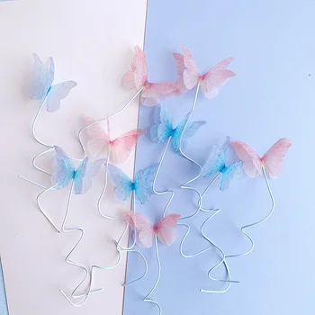 

5pcs Solid Royal Blue Butterlies Happy Birthday Cake Toppers for Baby Shower Birthday Party Cake Supplies for Girlfriend Gift