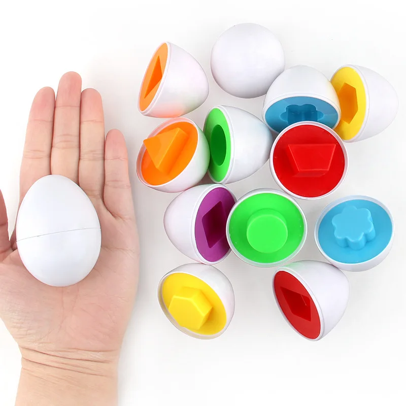 

6pcs/set Children Pairing Smart Eggs Assembly Puzzle Toy Geometric & Symbol Shape & Color Matching Learning Educational Kid Toys