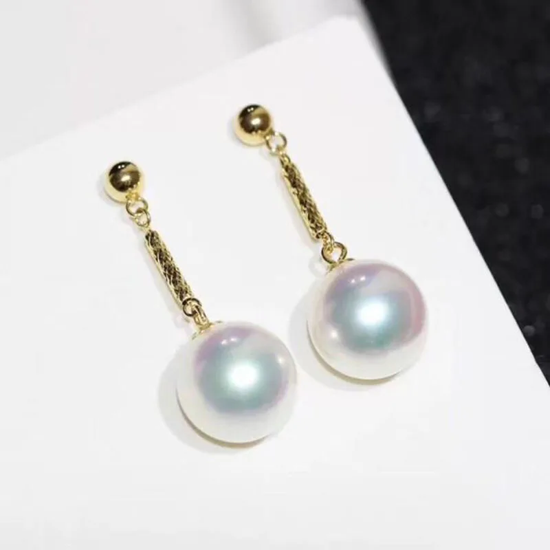 Очаровательная жемчужная серьга с gold10-111mm южным морем 18k