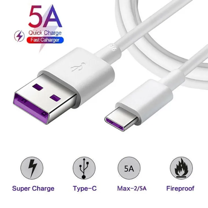 5A Кабель с разъемом USB Type-C функцией быстрой зарядки 3 1 USB-C провод для Huawei Redmi Note 8 9 10