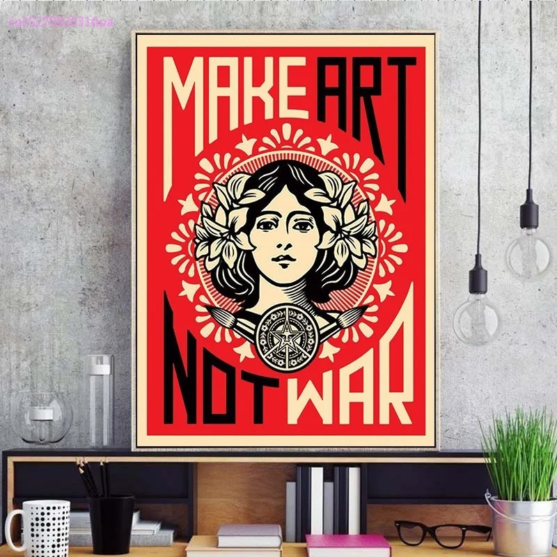 Сделать искусство не войны Shepard Fairey плакат холст картины на стену HD печать для украшения комнаты домашний декор