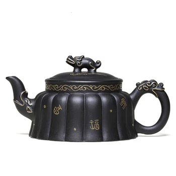 

Extreme Andrew Dark-red Enameled Pottery Teapot Famous Manual Raw Ore Black Mud Teapot Tea Set