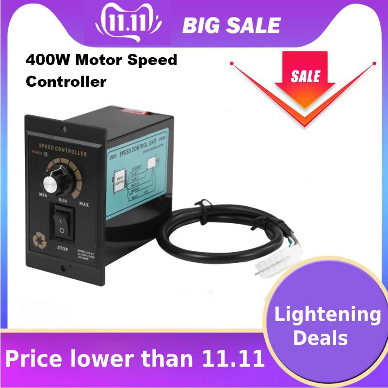 

400W AC 220V Motor Speed Controller Pinpoint Regulator Controller Forward and Backward AC Regulated Speed Motor Controller
