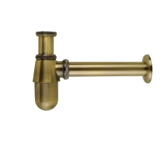 Vidric Basin Drain In Wall Luxurious P-Trap Old Style Solid Brass Wall Siphon Bottle Trap With Basin Pop Up Waste Plumbing Tube