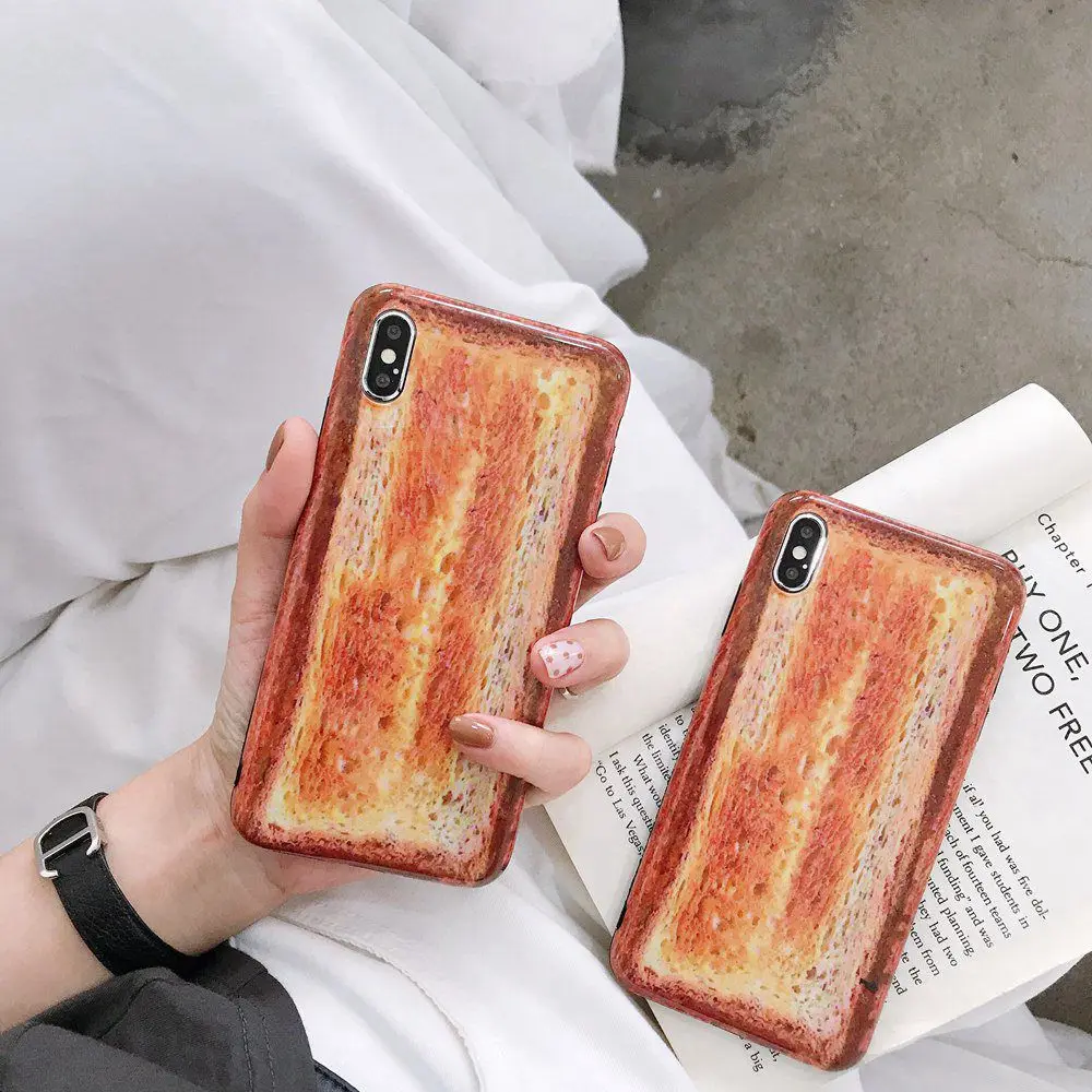 

KISSCASE Toast Simulated Case For iPhone X XS XR XSMAX Phone Case For iPhone 7 8 7Plus 8Plus 6 6s 6Plus 6sPlus Cover Shell