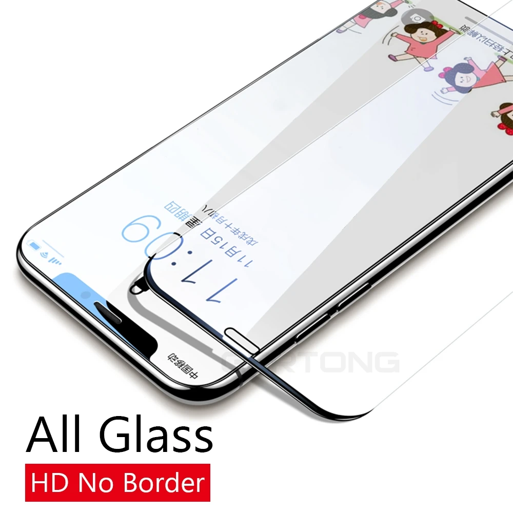 HD полное покрытие закаленное стекло для iPhone X XS Max XR безрамочная Защита экрана 11 Pro