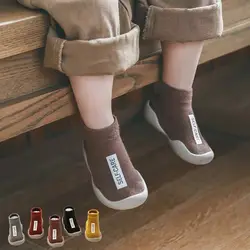 Chaussures antidérapantes pour bébés, chaussettes respirantes à semelles souples, pour la marche et l'éducation précoce, collection printemps et automne 