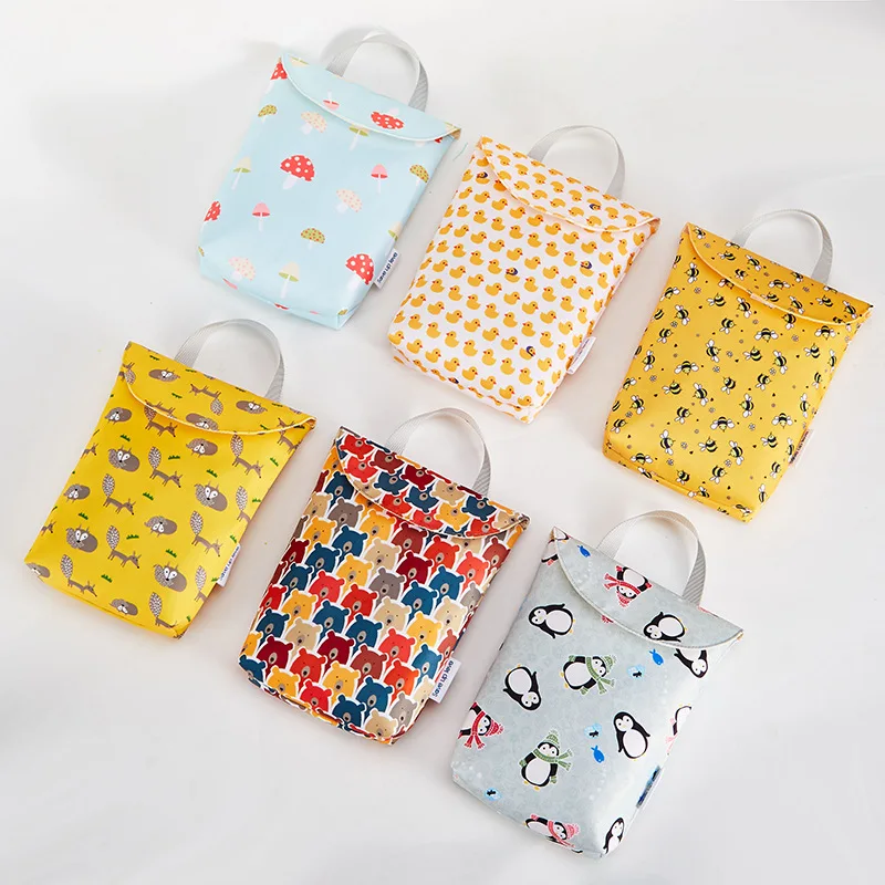 6 стилей Многоразовые водонепроницаемые милые принты Детские влагонепроницаемый рюкзак Mommy Storage дорожная сумка для подгузников