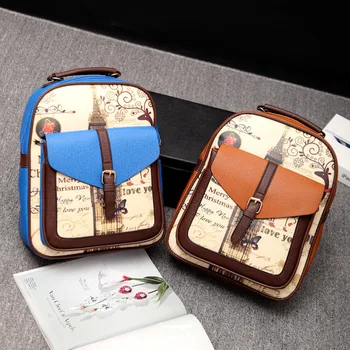 

2020 Korean-style Backpack Women's Fashion Bag Retro Bright Skin Pu backpack mini backpack backpack women