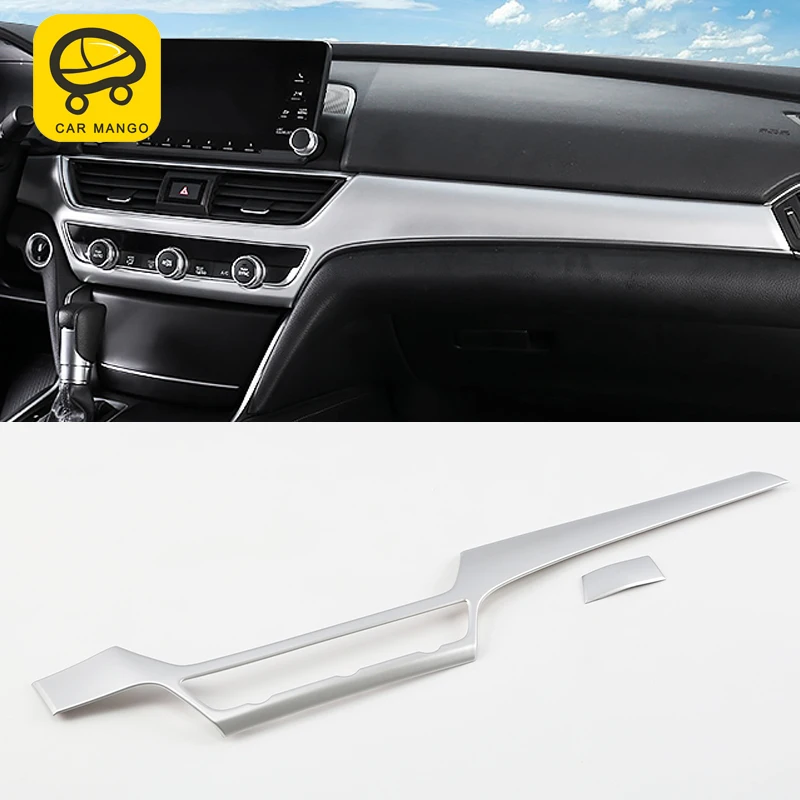 Us 30 1 Carmango For Honda Accord 10th 2018 2019 Car Dashboard Center Console Chrome Pad Cover Trim Frame Sticker Interior Accessories In Car