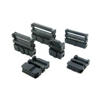 

100Pcs Female 2.54mm Pitch FC IDC Connector Socket ISP JTAG Header For Flat Ribbon Cable 6P 8P 10P wholesale wire connector PCB
