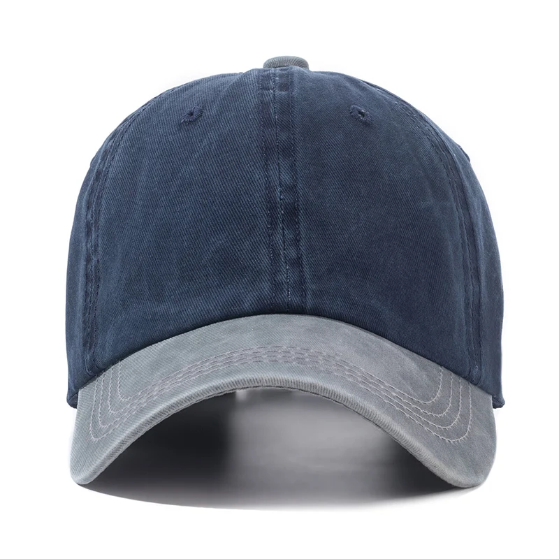 Hot Sale Unisex Cap Two-color Stitching Washed Cotton Baseball Cap Men & Women Casual Adjustable Outdoor Hats