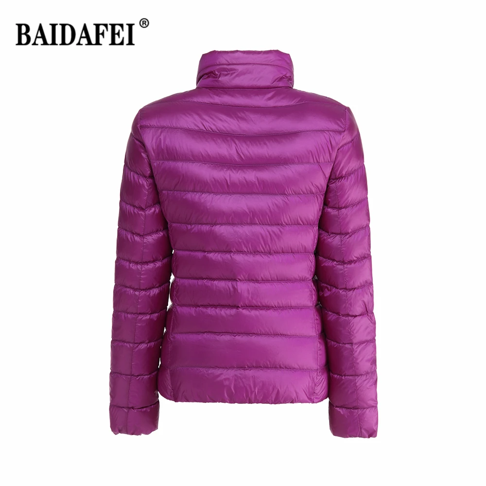 Women's Short Slim Fit Puffer Jacket 2023 New Spring Stand Collar Ultra Light Weight Portable Windproof White Duck Down Coat