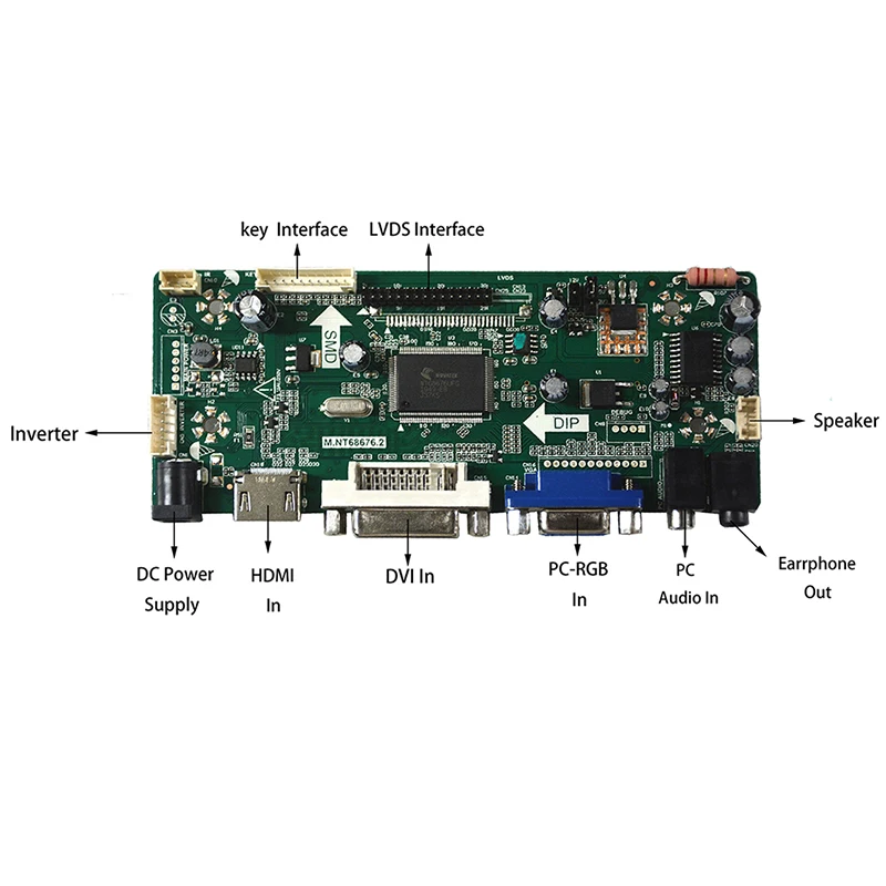 DVI HDMI M.NT68676.2A ЖК дисплей плата контроллера для 14 дюймов HT140WXB 40 контактов WLED LVDS 1366x768