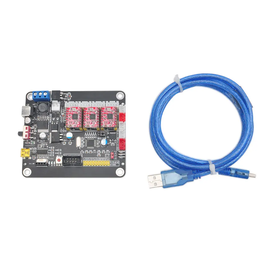 Nuevo 3-eje CNC controlador de conexión 300W husillo doble eje Y USB láser Junta GRBL Control para