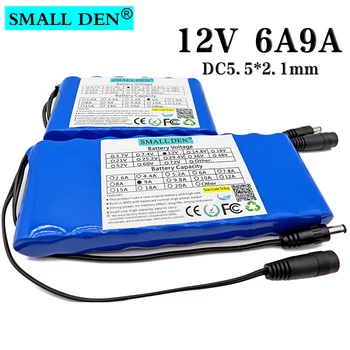 

12V 6Ah 9Ah 18650 Portable Rechargeable battery 12.6V lithium ion battery pack for Car Camera CCTV Monitor battery With 10A BMS