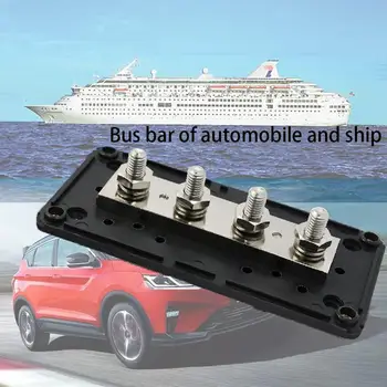 

300A Heavy Duty 4 Way Bus Bar/Power Distribution Block Box Screw Terminal Studs Battery Switches 48V DC
