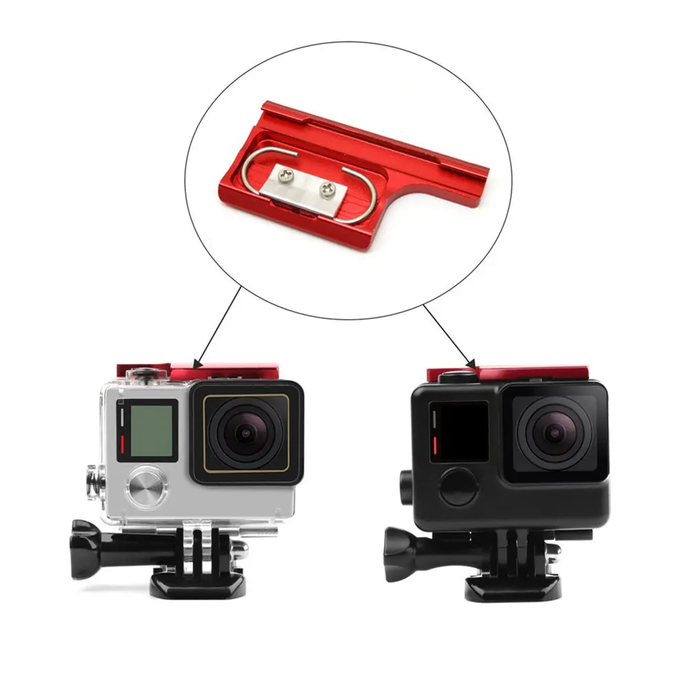 CNC алюминиевый сплав задняя дверь замок пряжка зажим для GoPro Hero 4 3+ стандартный чехол для камеры крепление Go Pro Hero 4 аксессуар для камеры