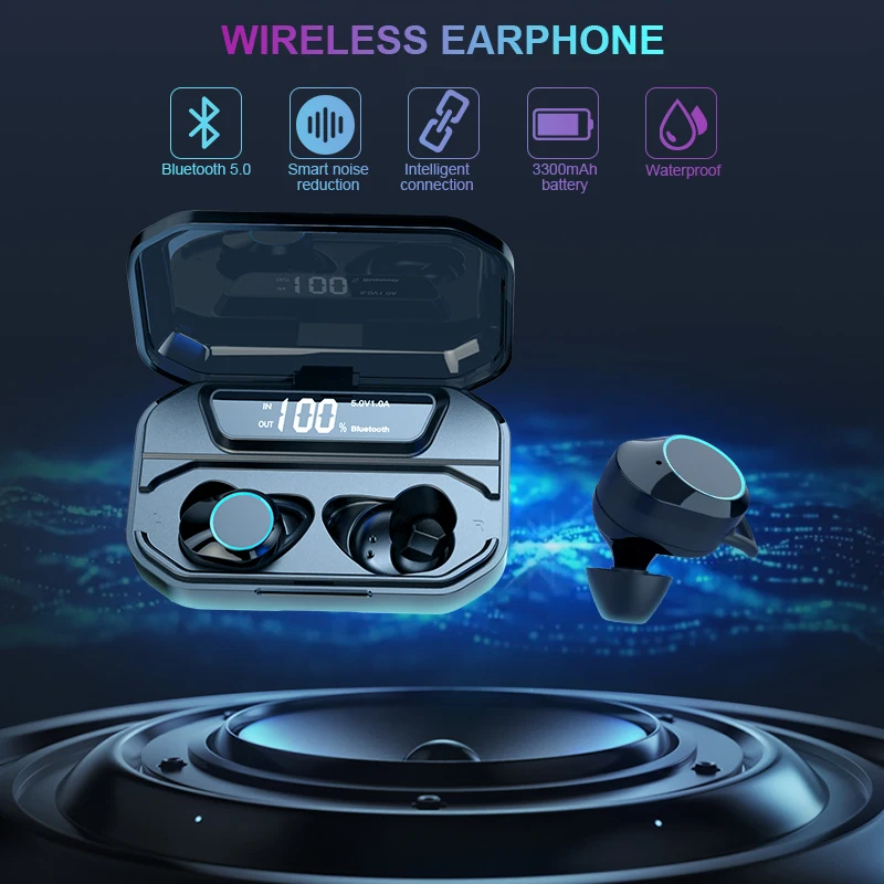

VTIN Earbuds Mini Wireless Earphone Stereo Touch Control Waterproof Wireless Ear Buds Earphone with Charging Box
