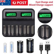 

8 Slots Lcd Display Usb Smart Battery Charger For Aa Aaa Sc C D Size Rechargeable Battery 1.2V Ni-Mh Ni-Cd Quick Charger