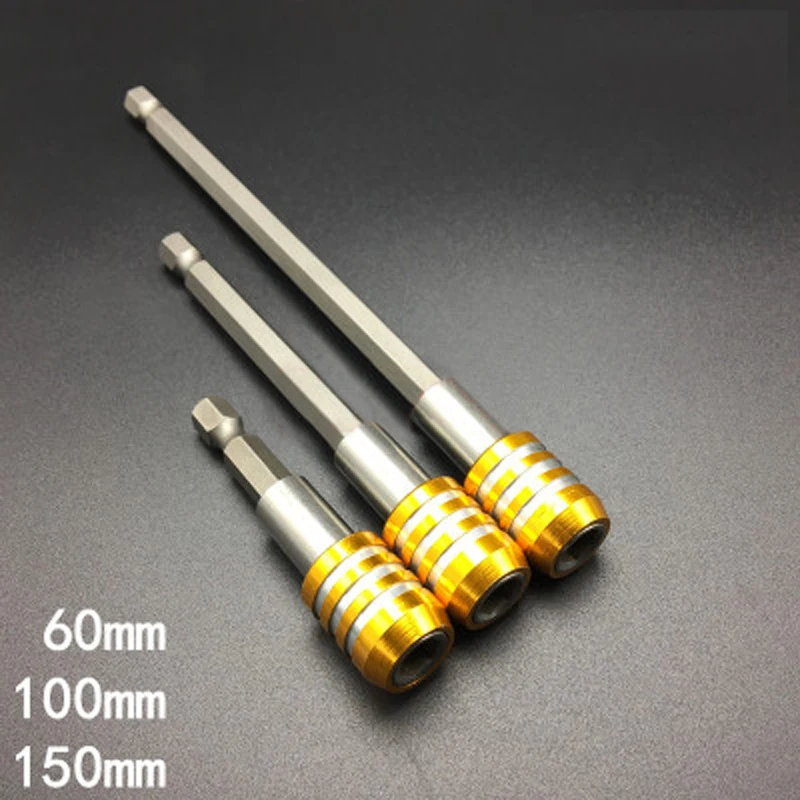 DWZ 3pcs New 60/100/150mm Hex Magnetic Screwdriver Self-locking Extension Bit Holder