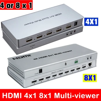

4K HDMI 8x1 Quad Multi-viewer Switcher 8 In 1 Out Seamless Switch 4x1 Multi Viewer PIP Picture Screen Divider Video Converter