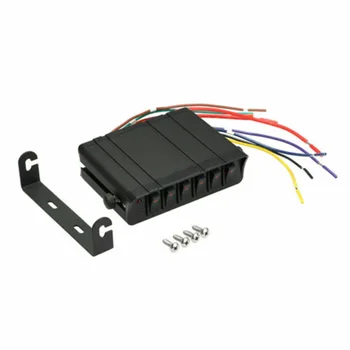 

80A 12V Rocker Switch Box Emergency Strobe Light Premium Aluminum Housing 6-Gang Toggle Controller Panel