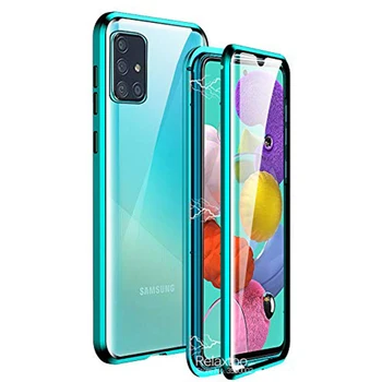 

Magnetic Attraction Flip case For samsung Galaxy a51 a71 a50 a10 a20 a30 a70 m21 m31 Double-sided Glass phone protective Cover