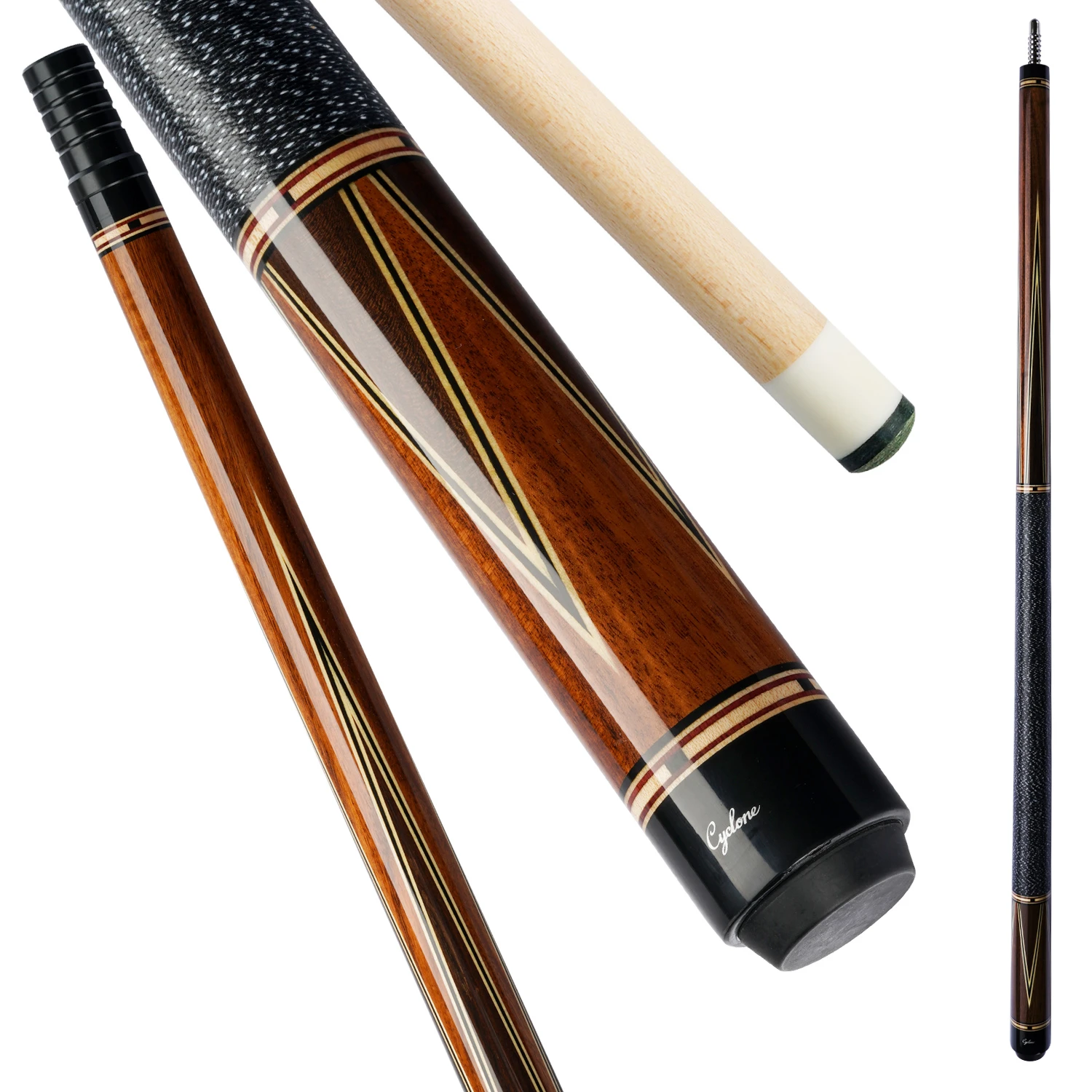 サイクロン 4ビリヤードキュースティック象眼彫刻キュー13ミリメートル先端3*8/8ラジアルピンハンドメイドプロのキューフューリーによる工場