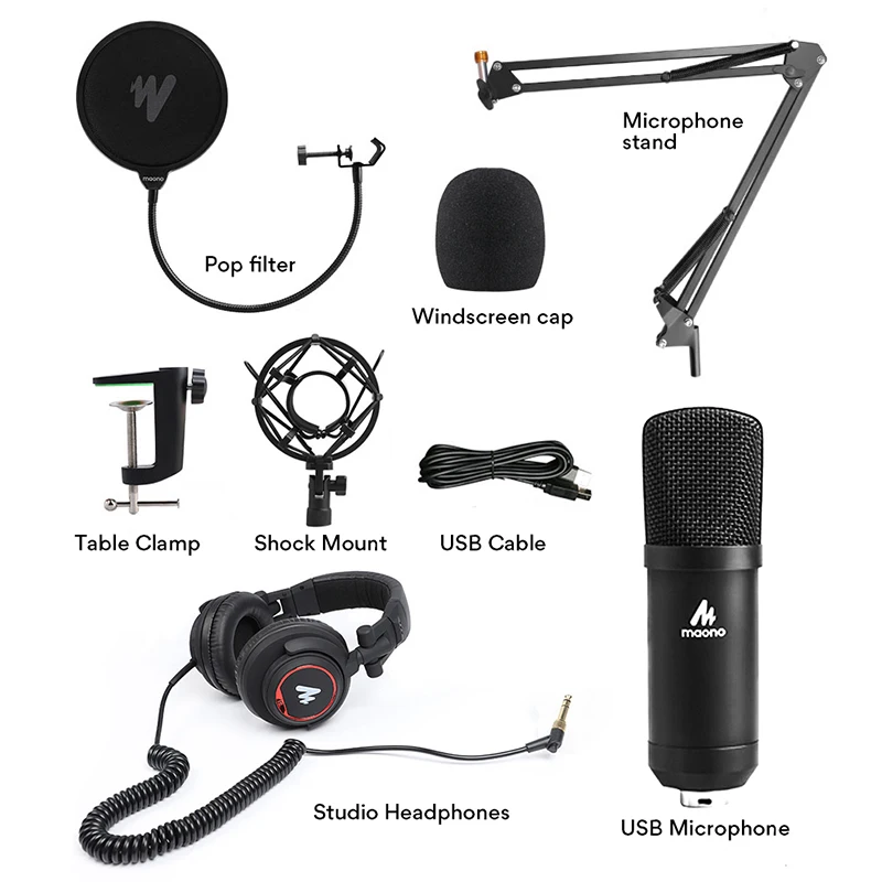 Kit de micro de microphone professionnel pour chanter enregistrement stéréo  Asmr Broadcast