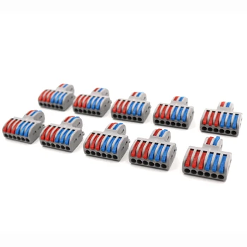 

10 pcs/bag Mini Fast Wire Connector Universal Wiring Cable Connector Push-in Conductor Terminal Block PCT 222 SPL-62