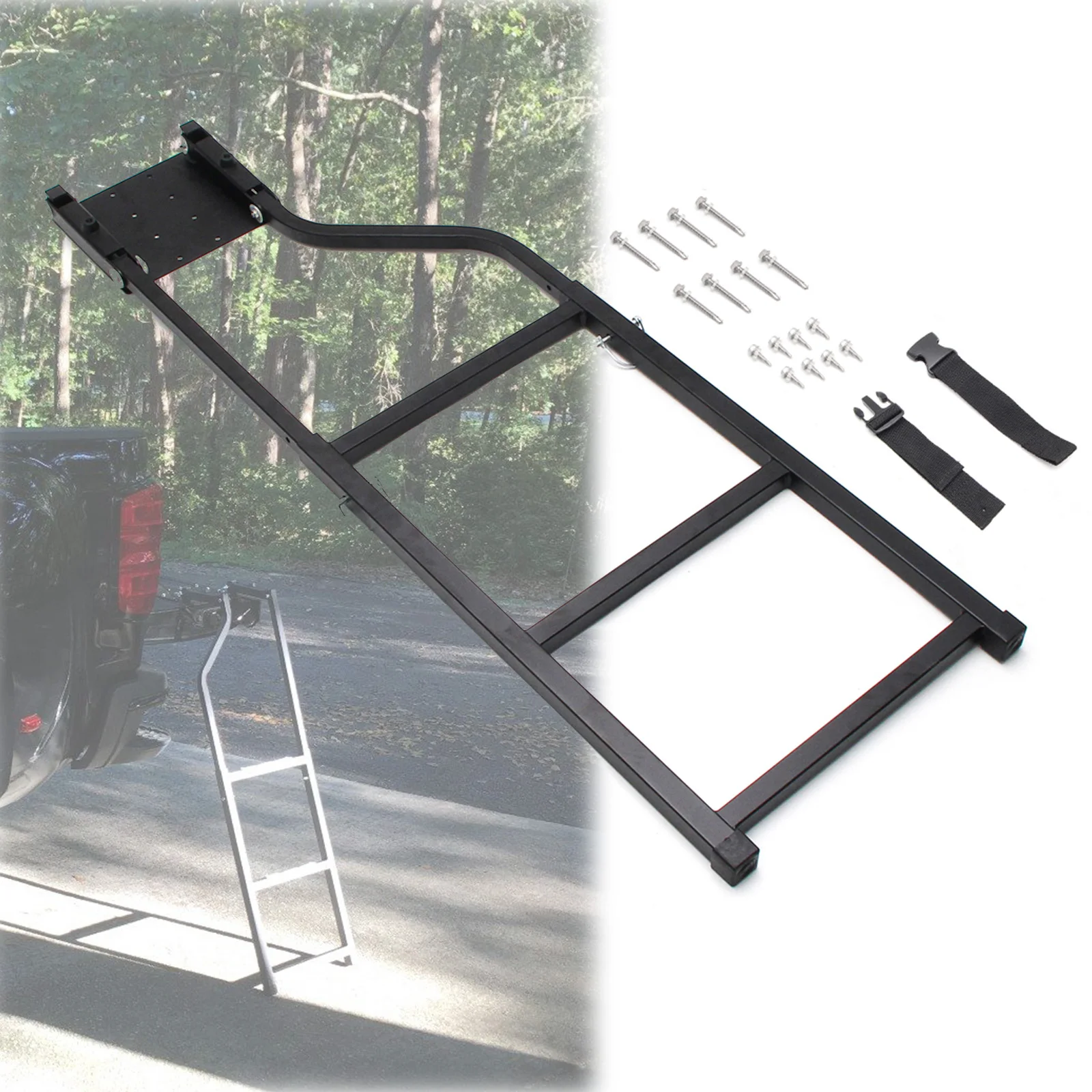 1 pcs Pickup Tailgate Step Cargo Accessories Truck Bed Ladder Universal Extension Step Ladder with Stainless Steel Self Drilling 1pc boat stainless steel 3 prong bracket wire bracket mast step marine accessories boat yacht universal bracket accessories