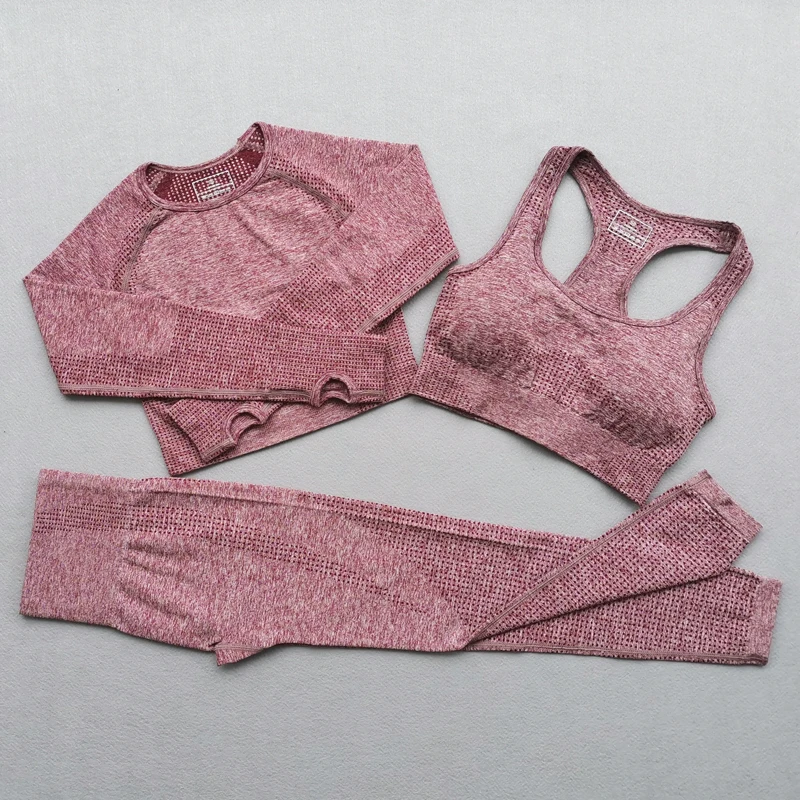 Vital Seamless Yoga Set Women Sportswear Sports Bra Long Sleeve Crop Top Women Running Gym Leggings Fitness workout set yoga set