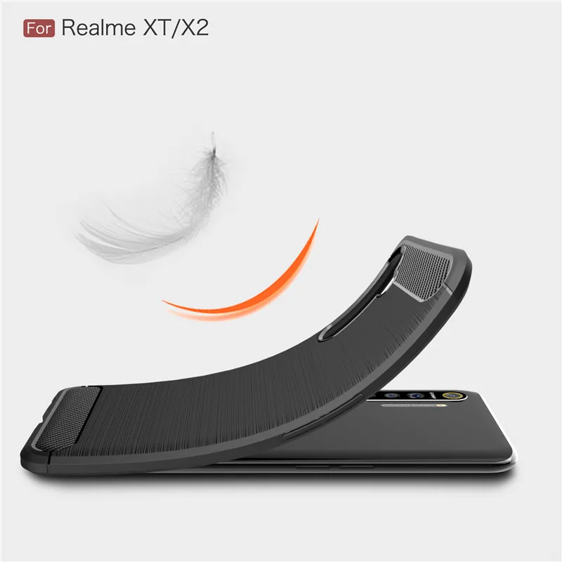 Силиконовый чехол Realme XT для / X2 из мягкого углеродного волокна телефона 6 4